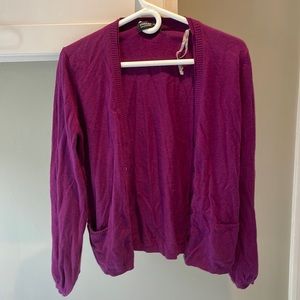 Jones New York Collection Magenta Purple Cardigan